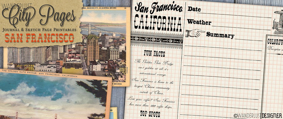 City Pages: San Francisco Journal and Sketch Pages from Wanderlust Designer