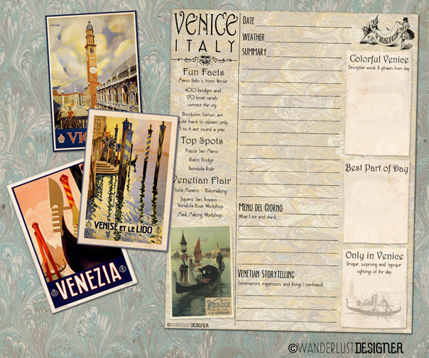 Free Printable Venice Journal Page to Capture Your Trip Memories from Wanderlust Designer