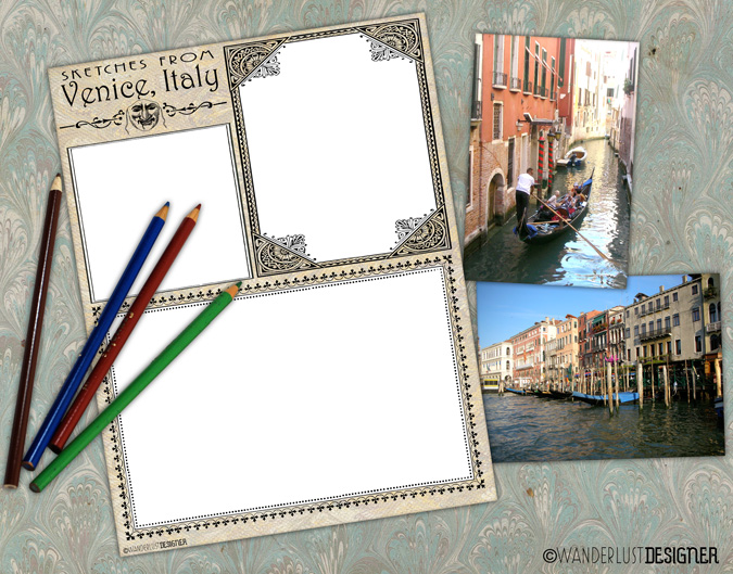 Free Printable Venice Sketch Page to Capture Memories from Wanderlust Designer