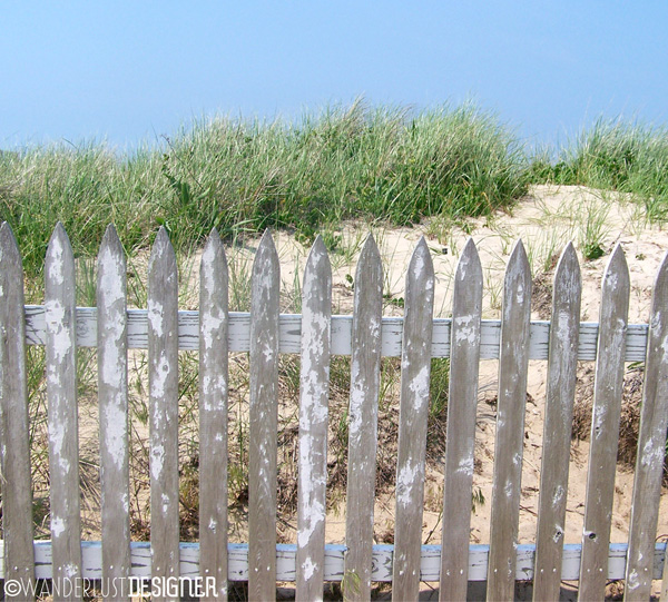 A Weathered Picket Fence Along the Beach, Nantucket, MA by Wanderlust Designer