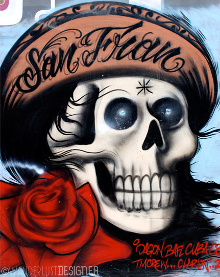 San Fran Skull, Clarion Alley, Mission District, San Francisco (photo by Wanderlust Designer)