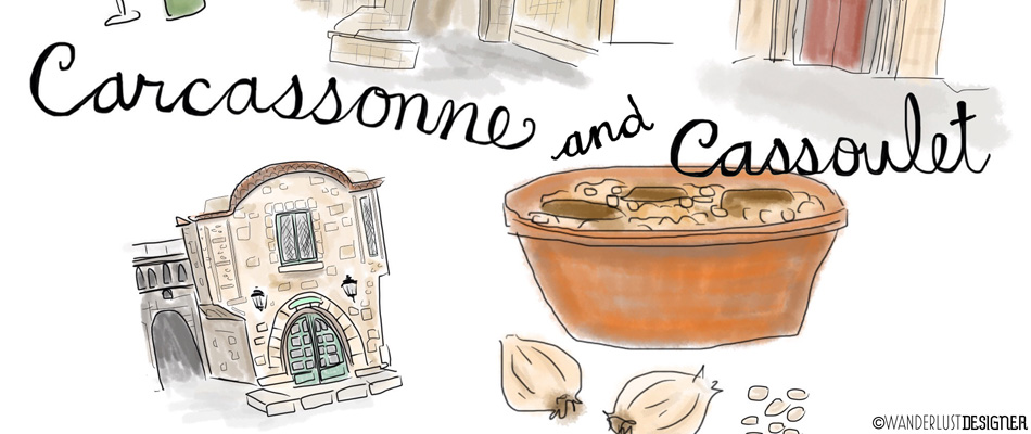 Cassoulet in Carcassonne: Close Up of Sketch by Wanderlust Designer
