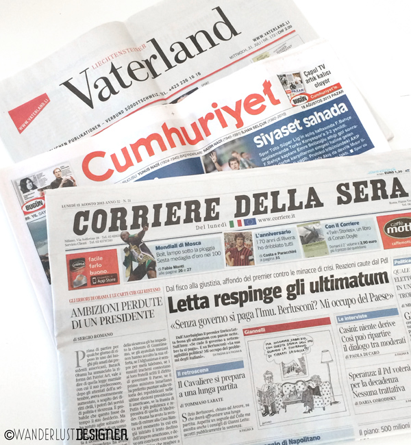 Foreign Newspapers to Use for Art by Wanderlust Designer