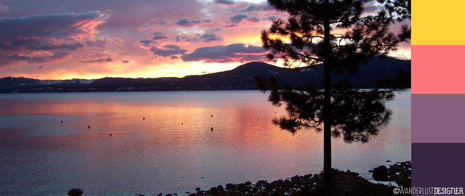 The Colors of a Sunset at Lake Tahoe by Wanderlust Designer