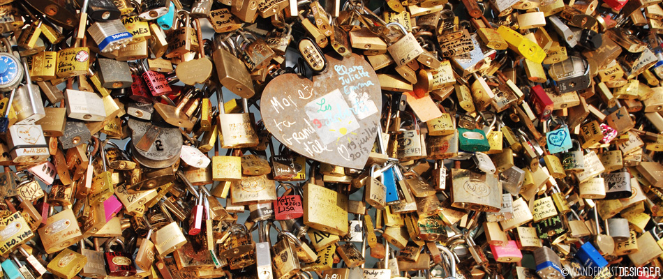 Locks of Love on the Pont des Arts, Paris by Wanderlust Designer