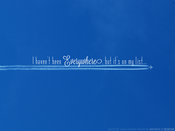 Thumbnail of "Everywhere is on my List" Free Travel Wallpaper by Wanderlust Designer