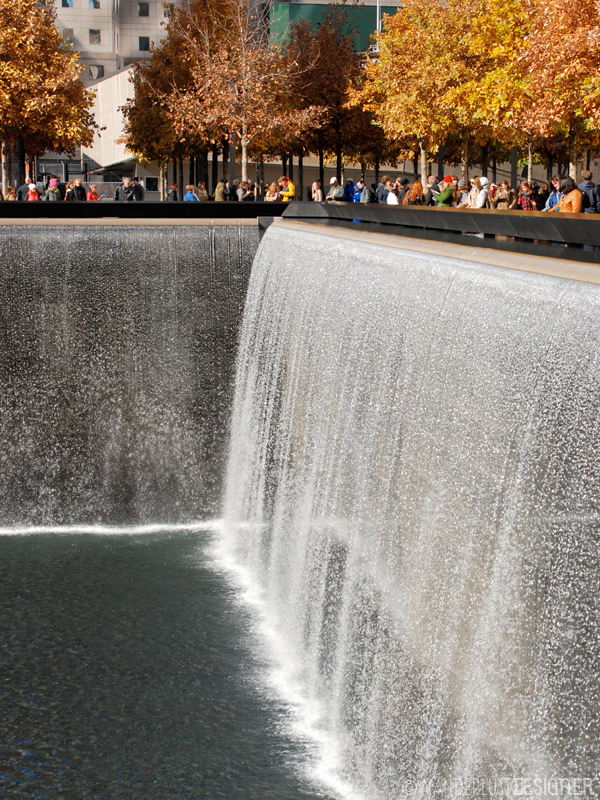 30 Foot Waterfall at the Memorial Pool, 9/11 Memorial, New York City 