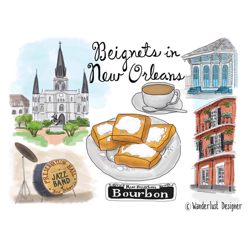Beignets in New Orleans by Wanderlust Designer