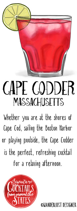 Cape Codder Cocktail (illustration by Wanderlust Designer)