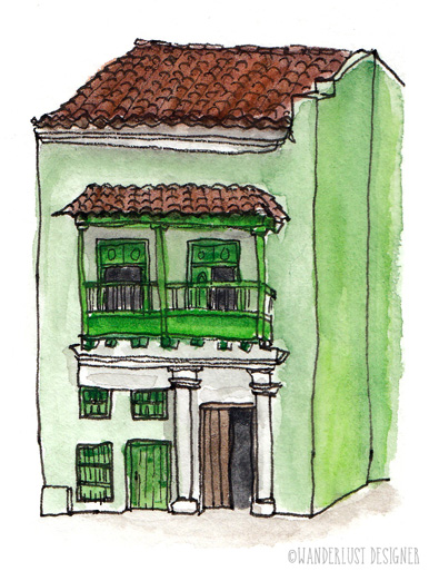 An Example of a the Exterior Restored of a Colonial Era Building in Old Town Havana by Wanderlust Designer 
