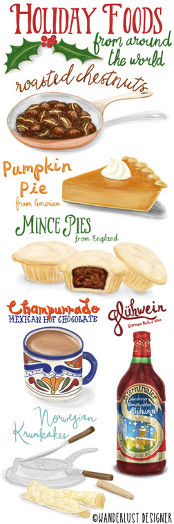Holiday Foods from Around the World by Wanderlust Designer
