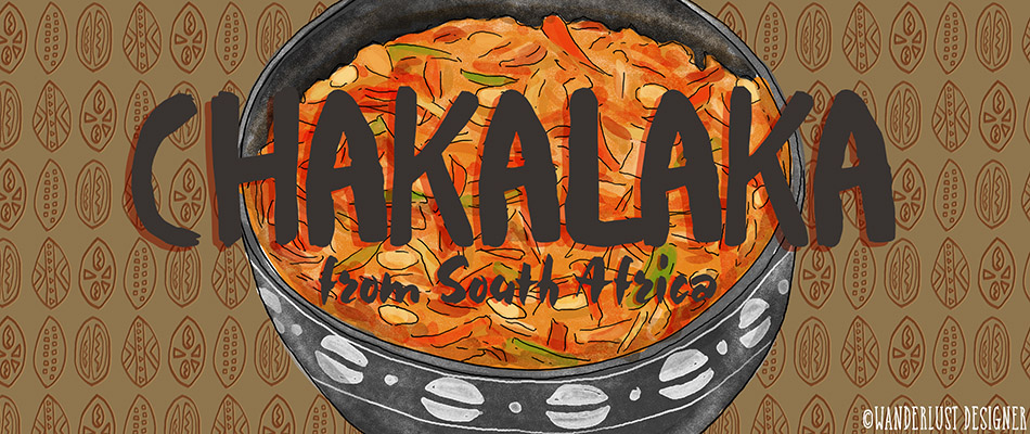 Chakalaka from South Africa Food Illustration by Betsy Beier, Wanderlust Designer