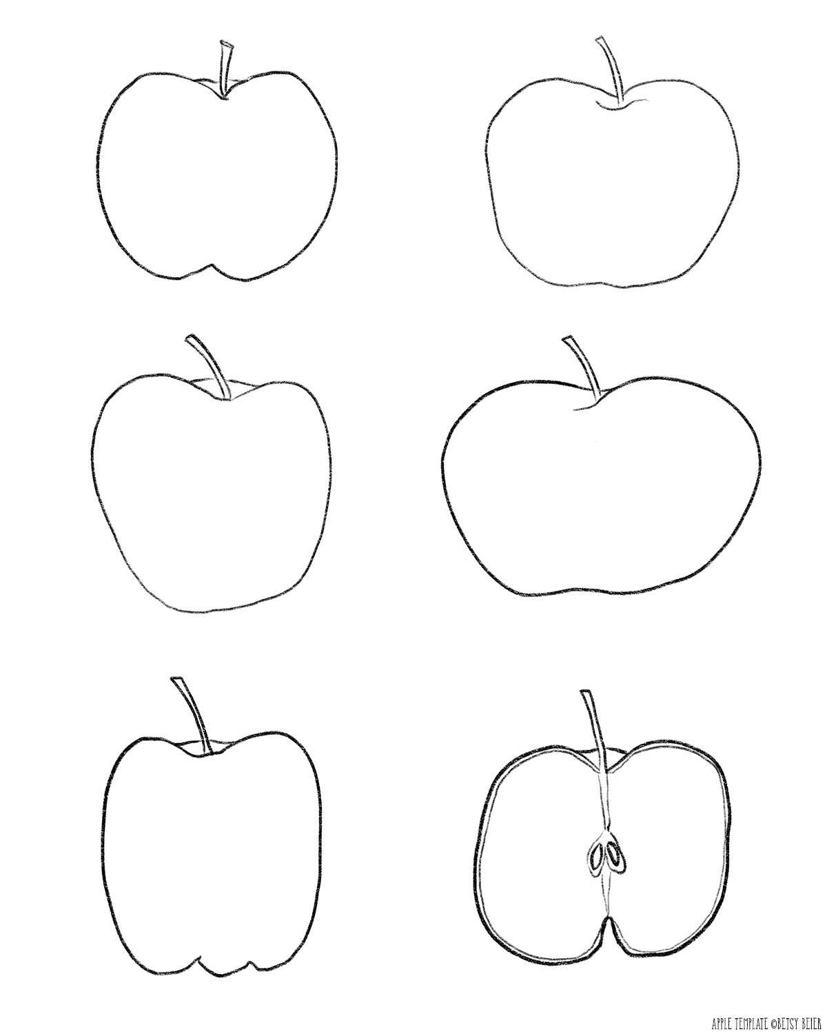 Free Printable Apple Template by Betsy Beier