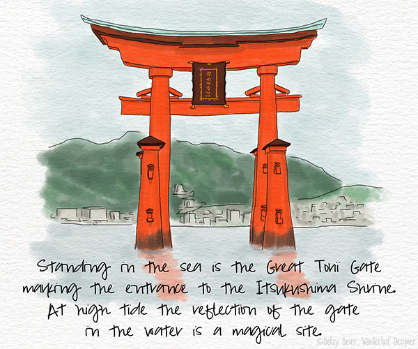 The Great Torii Gate of Itsukushima Shrine by Betsy Beier
